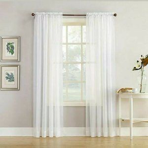 Jacqueline Rod-Pocket Sheer Panel PAIR White